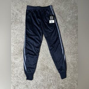 Navy Blue Track Jogger Pants with Gray Stripes